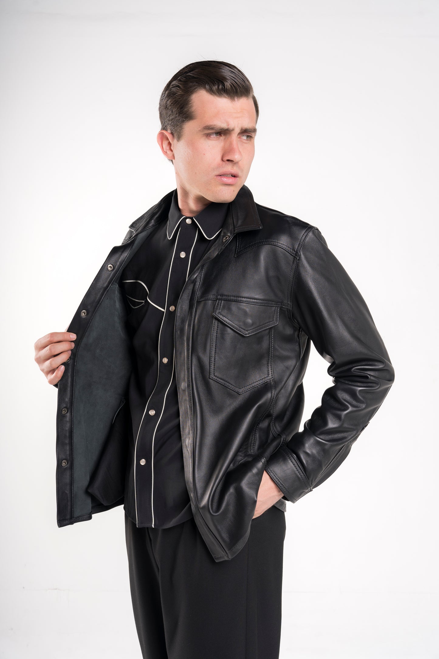 LEATHER OVERSHIRT
