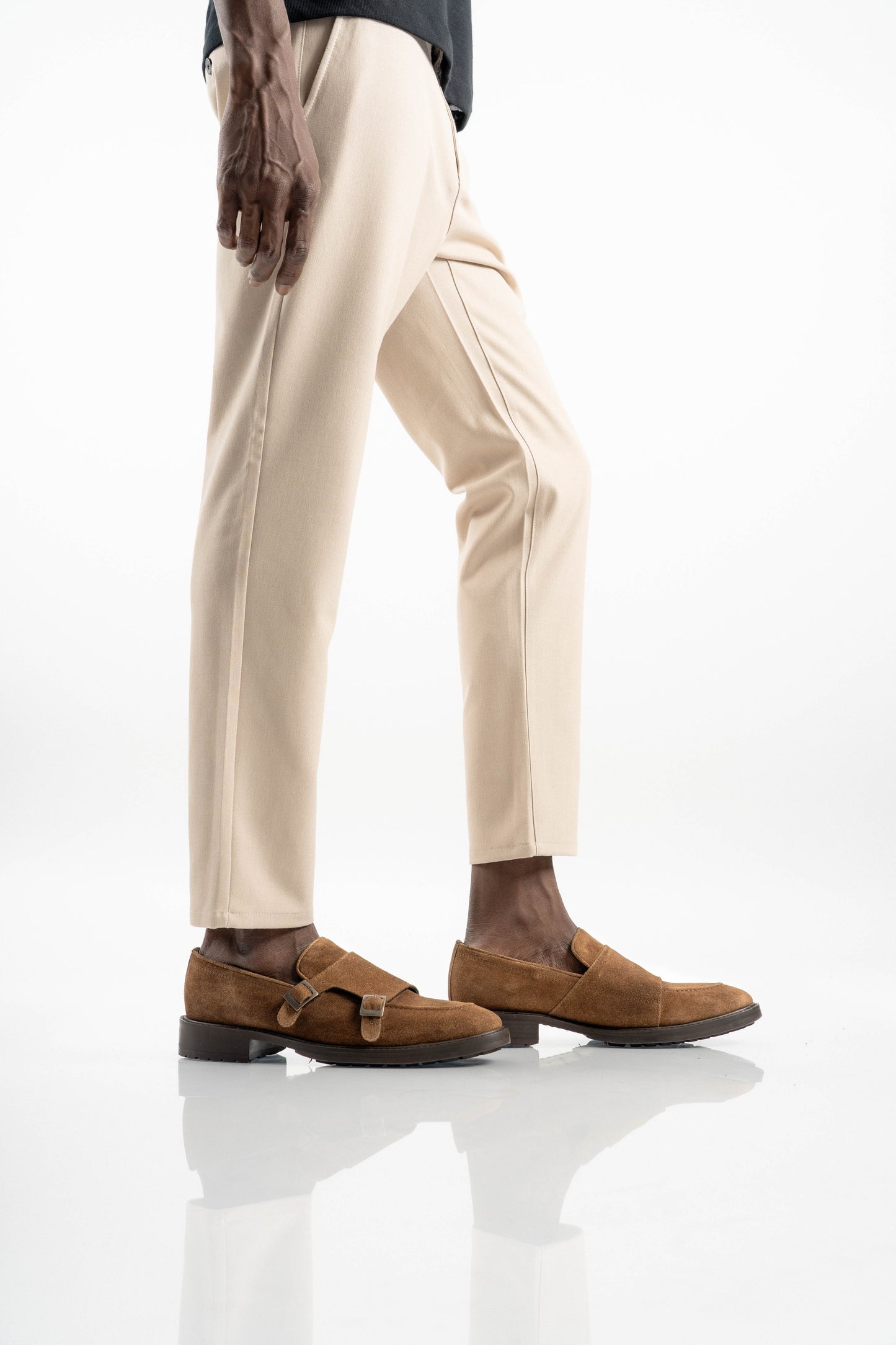 SUEDE TAUPE MONK