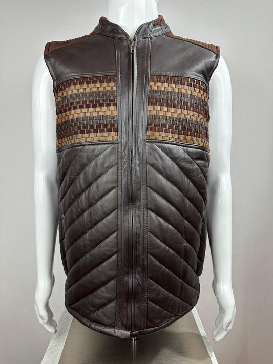 BROWN LEATHER VEST