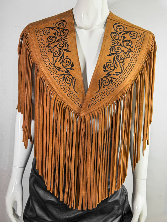 PONCHO ANTE BORDADOS CHESTNUT