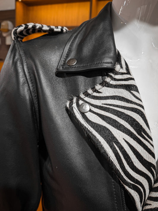 BIKER ZEBRA CROPPED