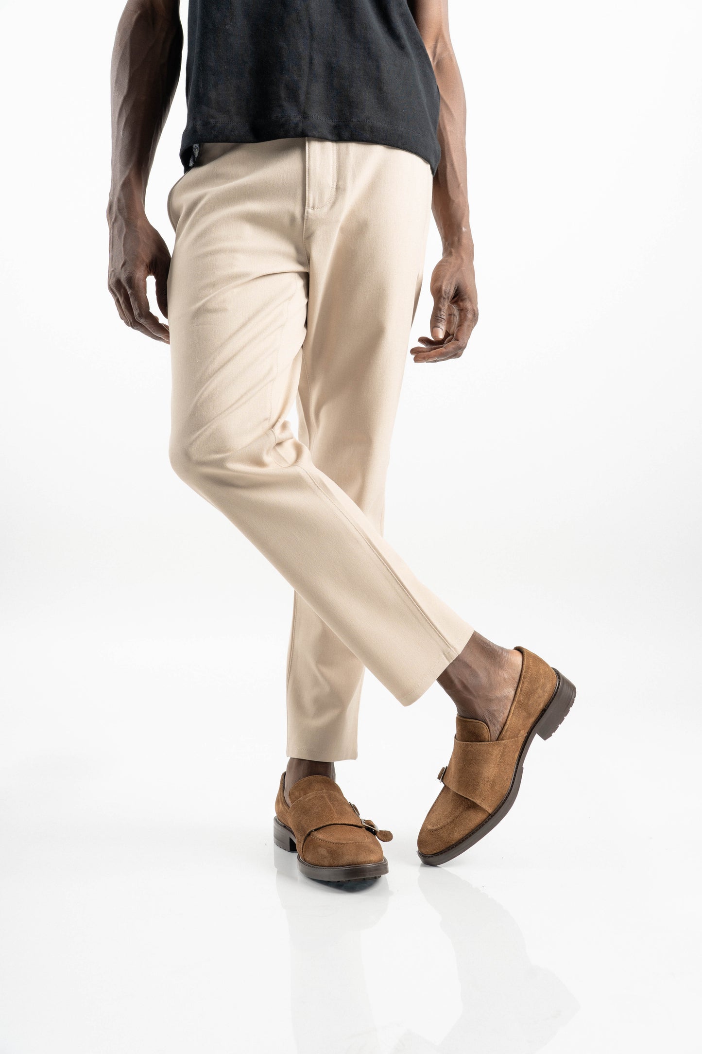 SUEDE TAUPE MONK