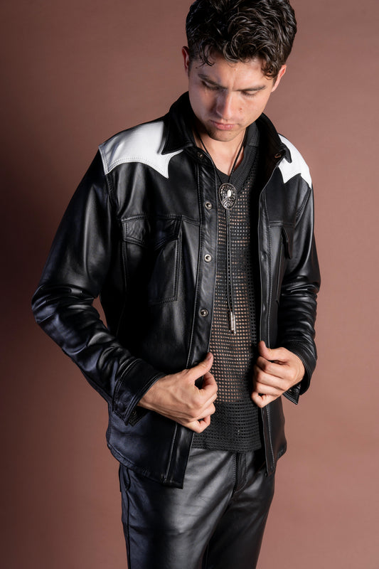 BLACK/WHITE OVERSHIRT