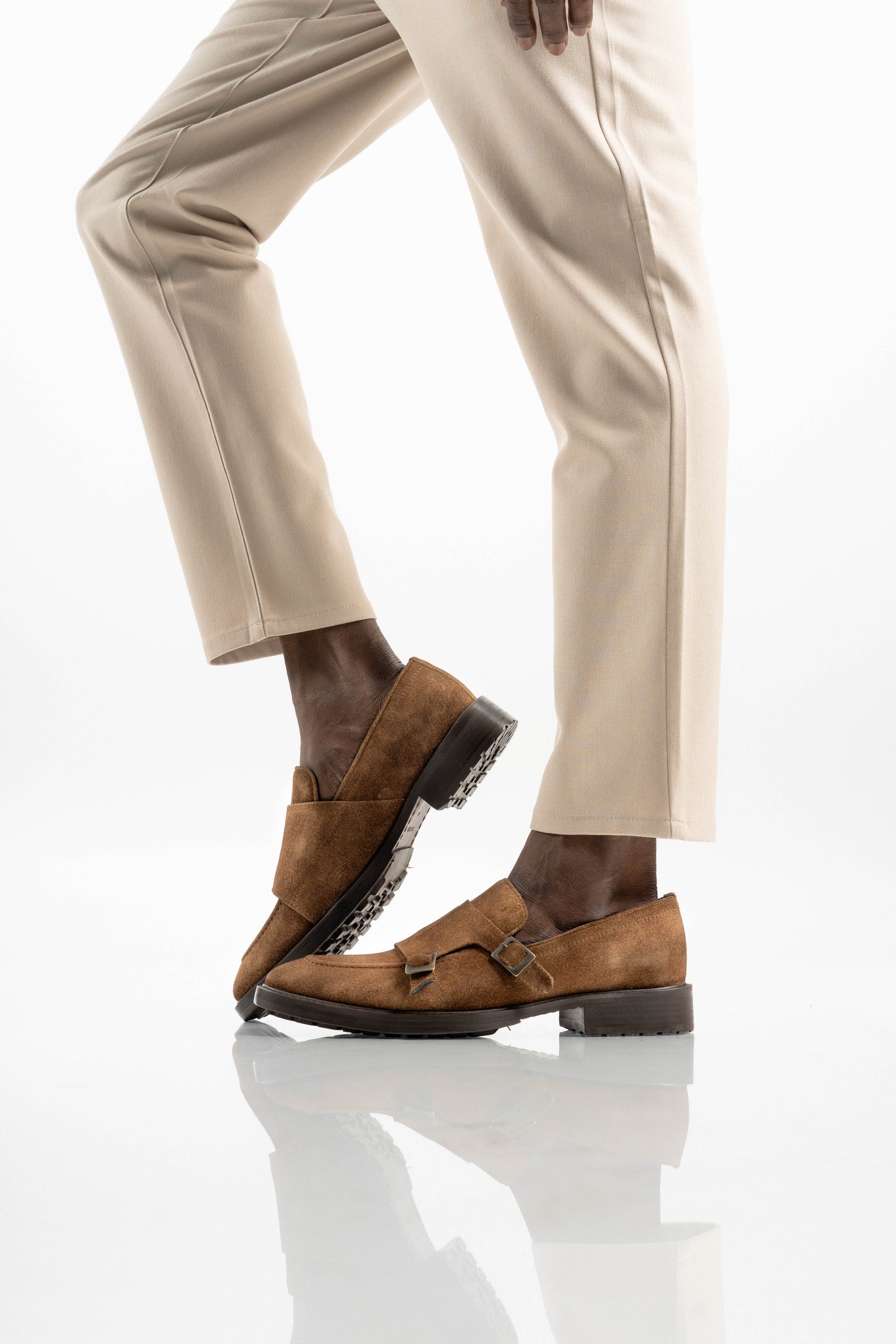 SUEDE TAUPE MONK