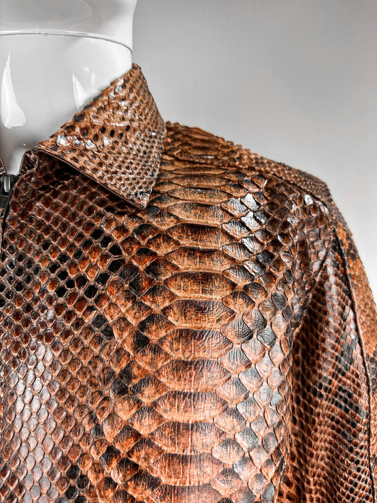 BROWN PYTHON JACKET JUMBO