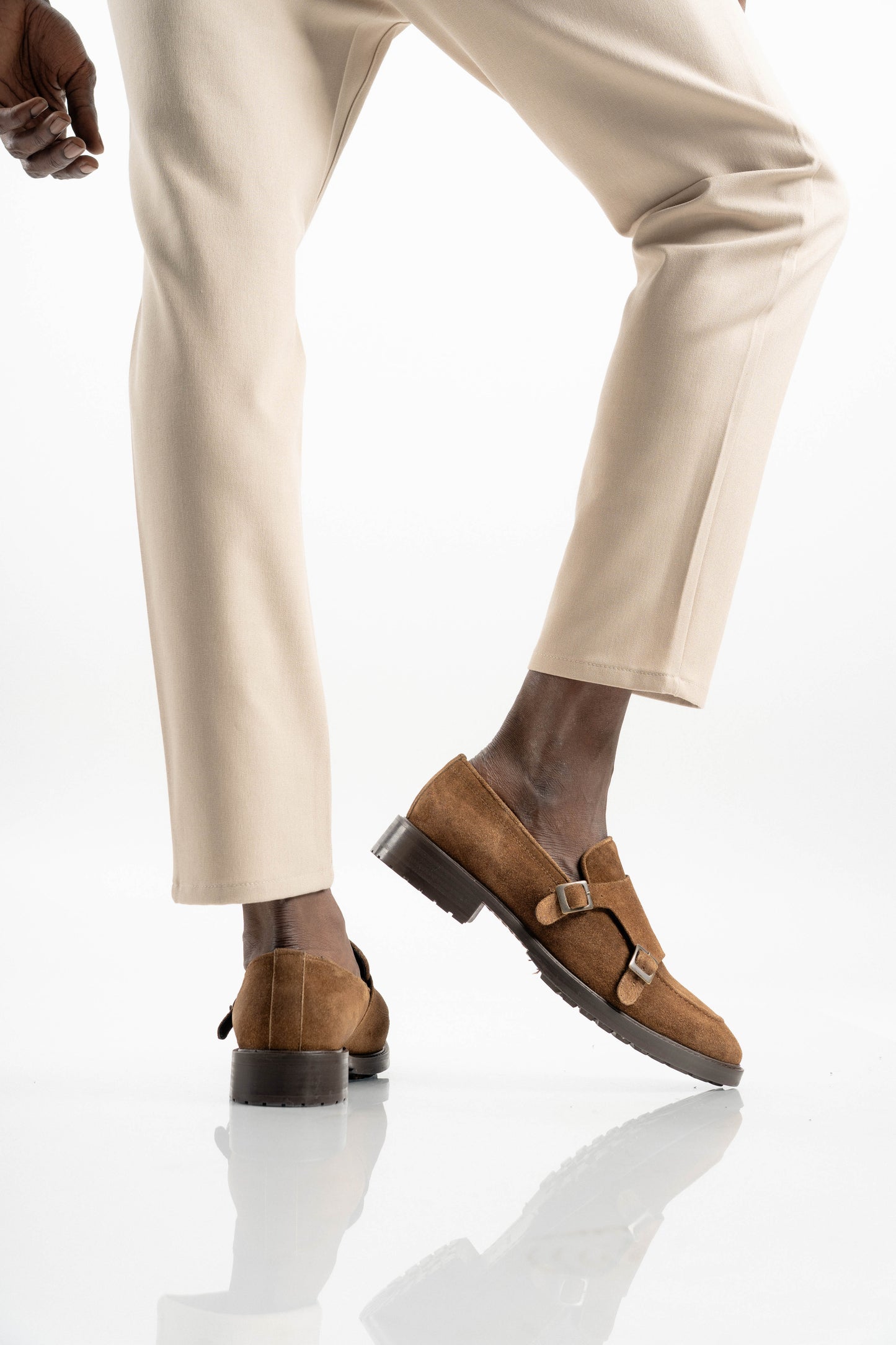 SUEDE TAUPE MONK