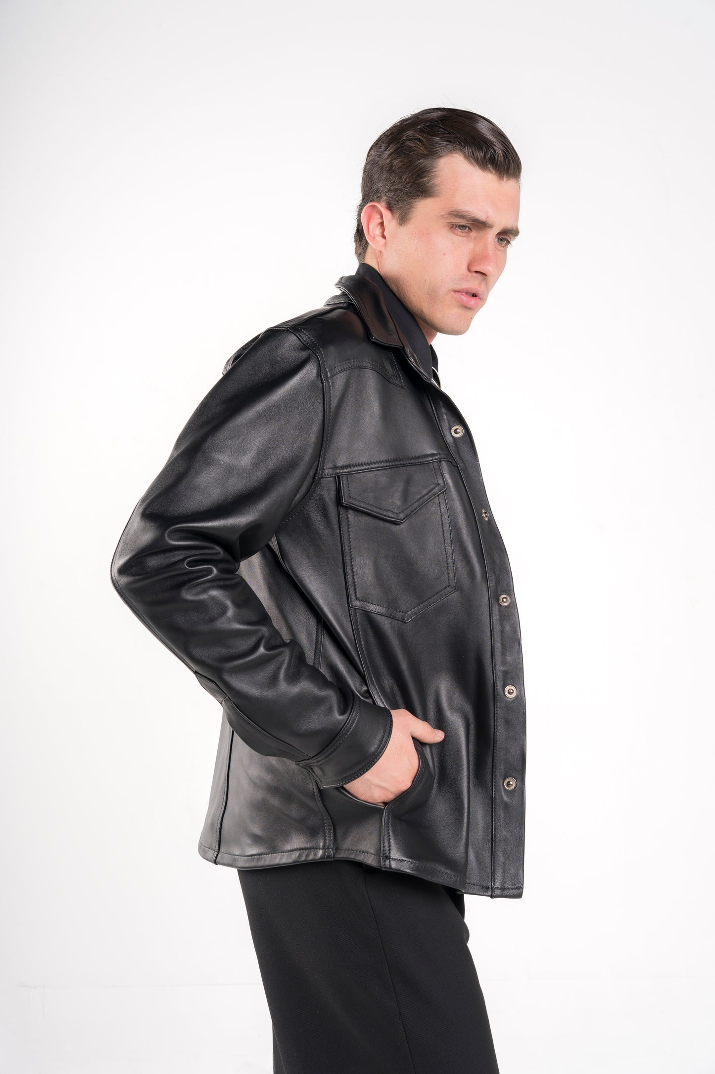 LEATHER OVERSHIRT