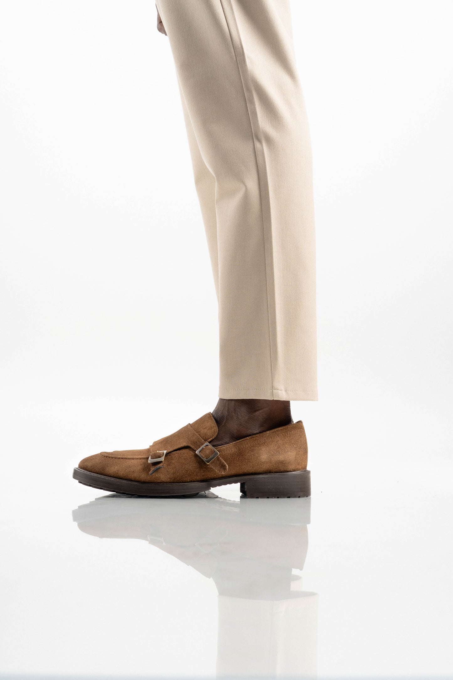 SUEDE TAUPE MONK