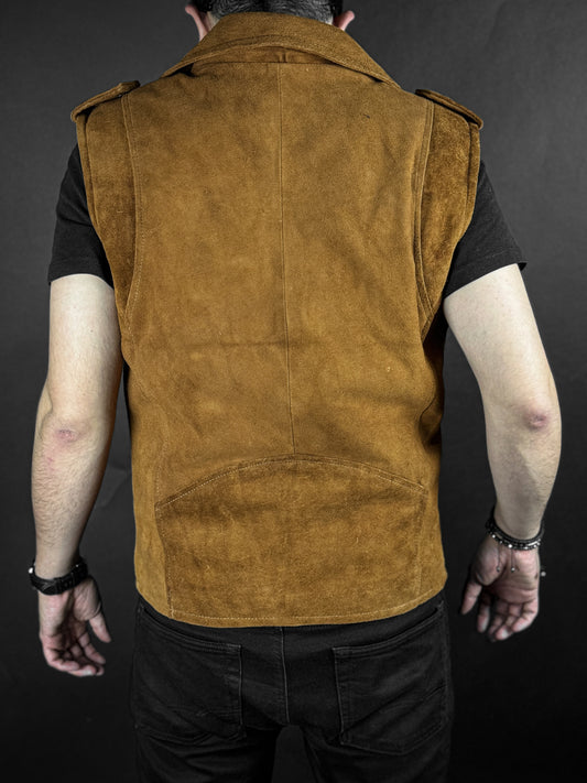 BROWN LEATHER VEST