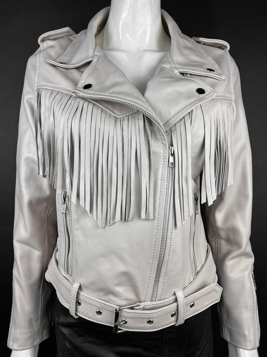 OFF WHITE FRINGED JACKET