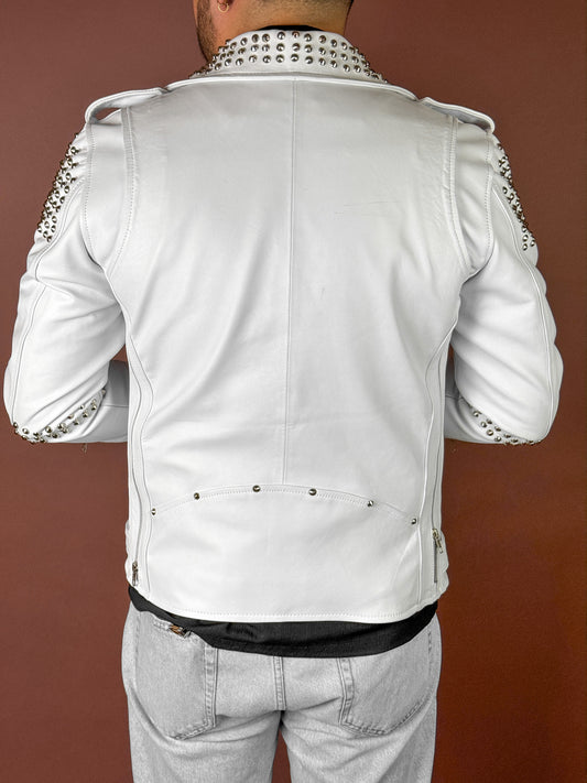WHITE BIKER SPIKES