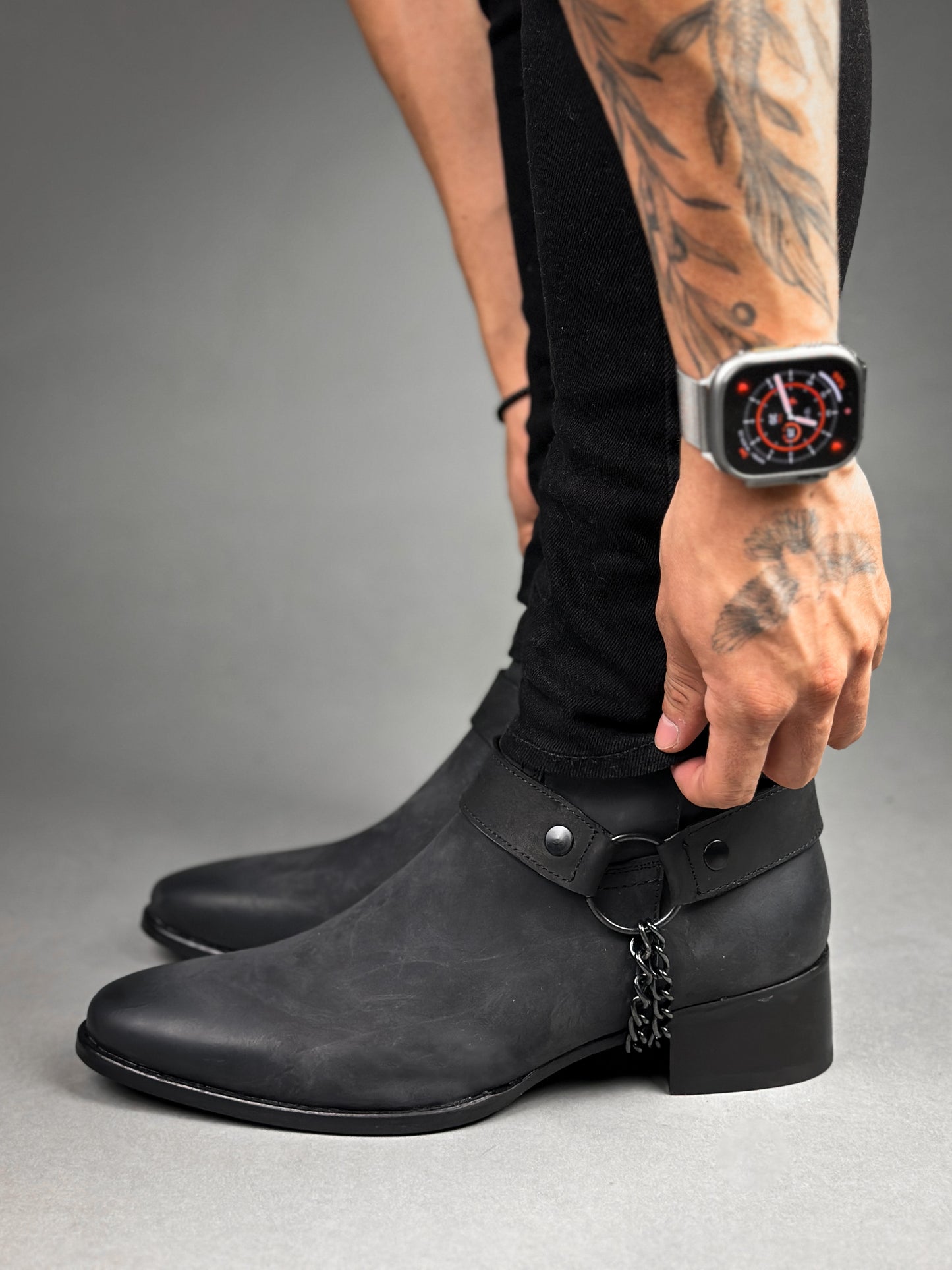 Bottes à chaîne de cheville noire