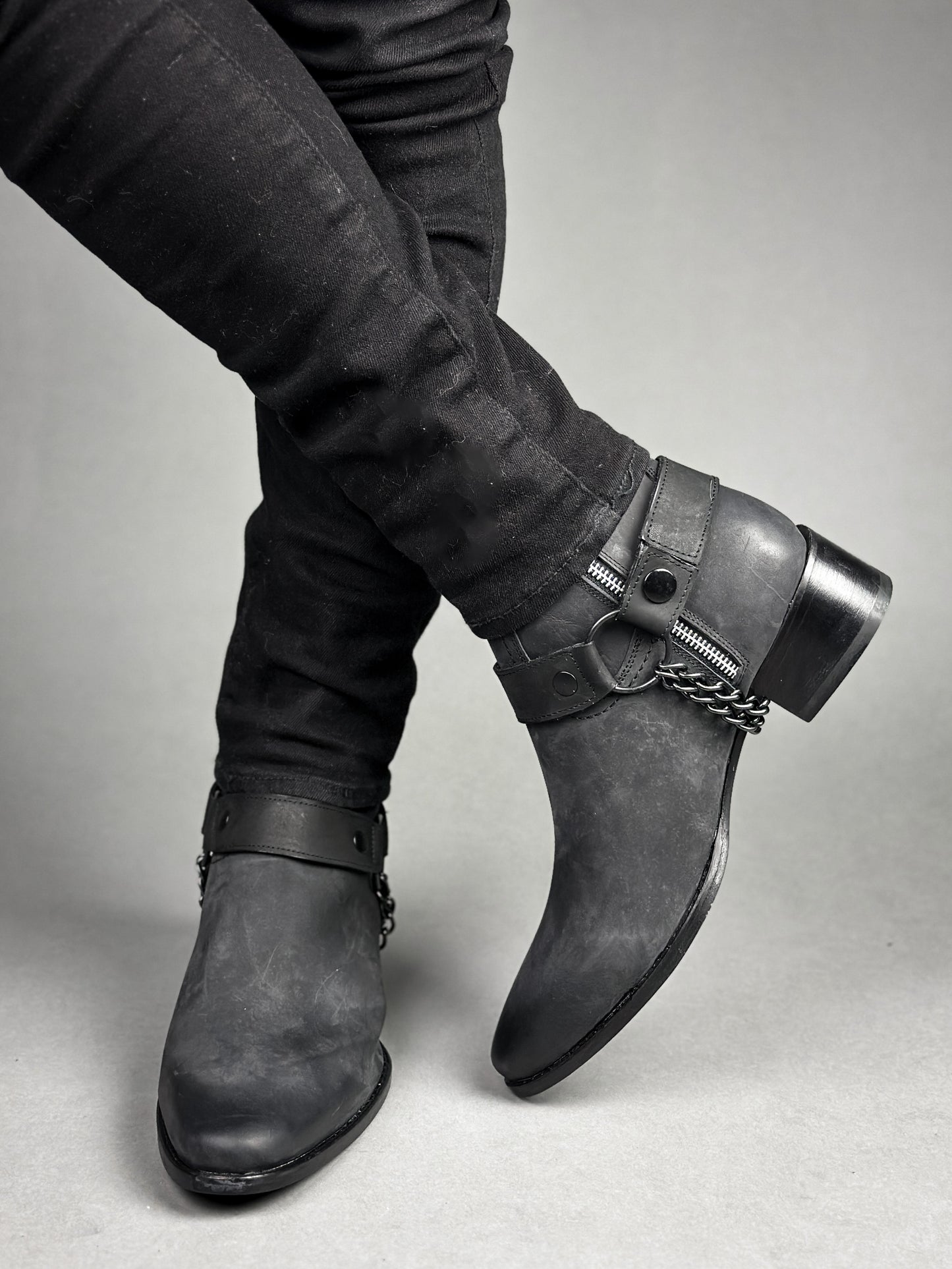 Bottes à chaîne de cheville noire