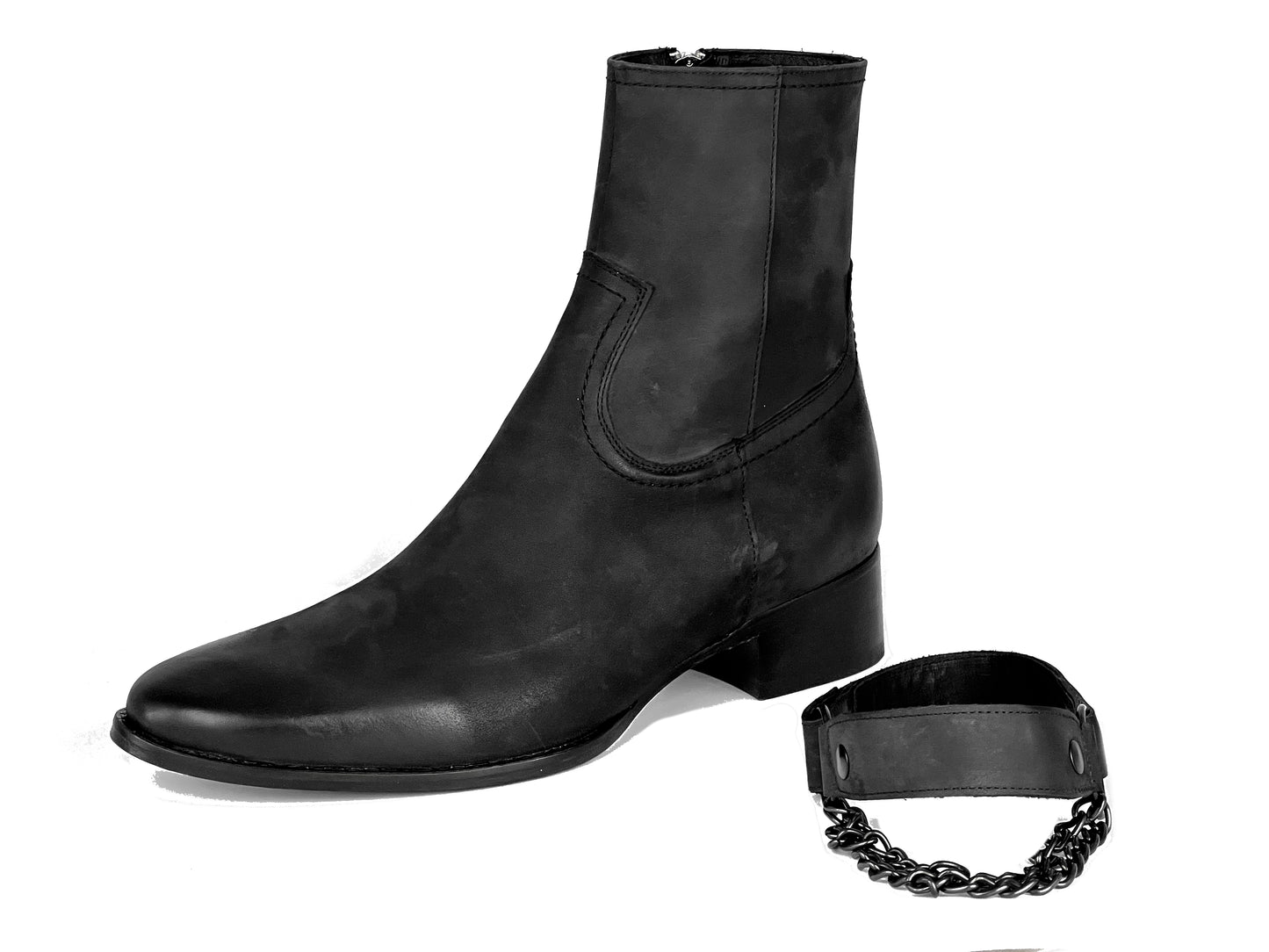 Bottes à chaîne de cheville noire