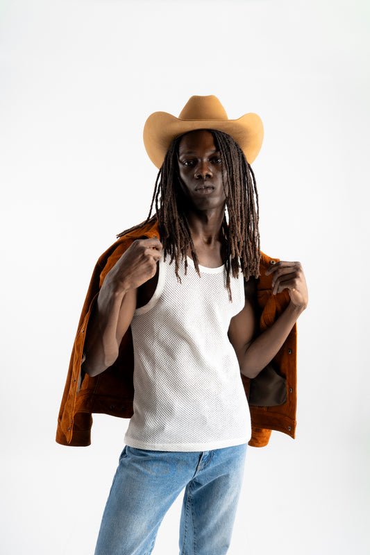 ORANGE WESTERN HAT (FEATHER)