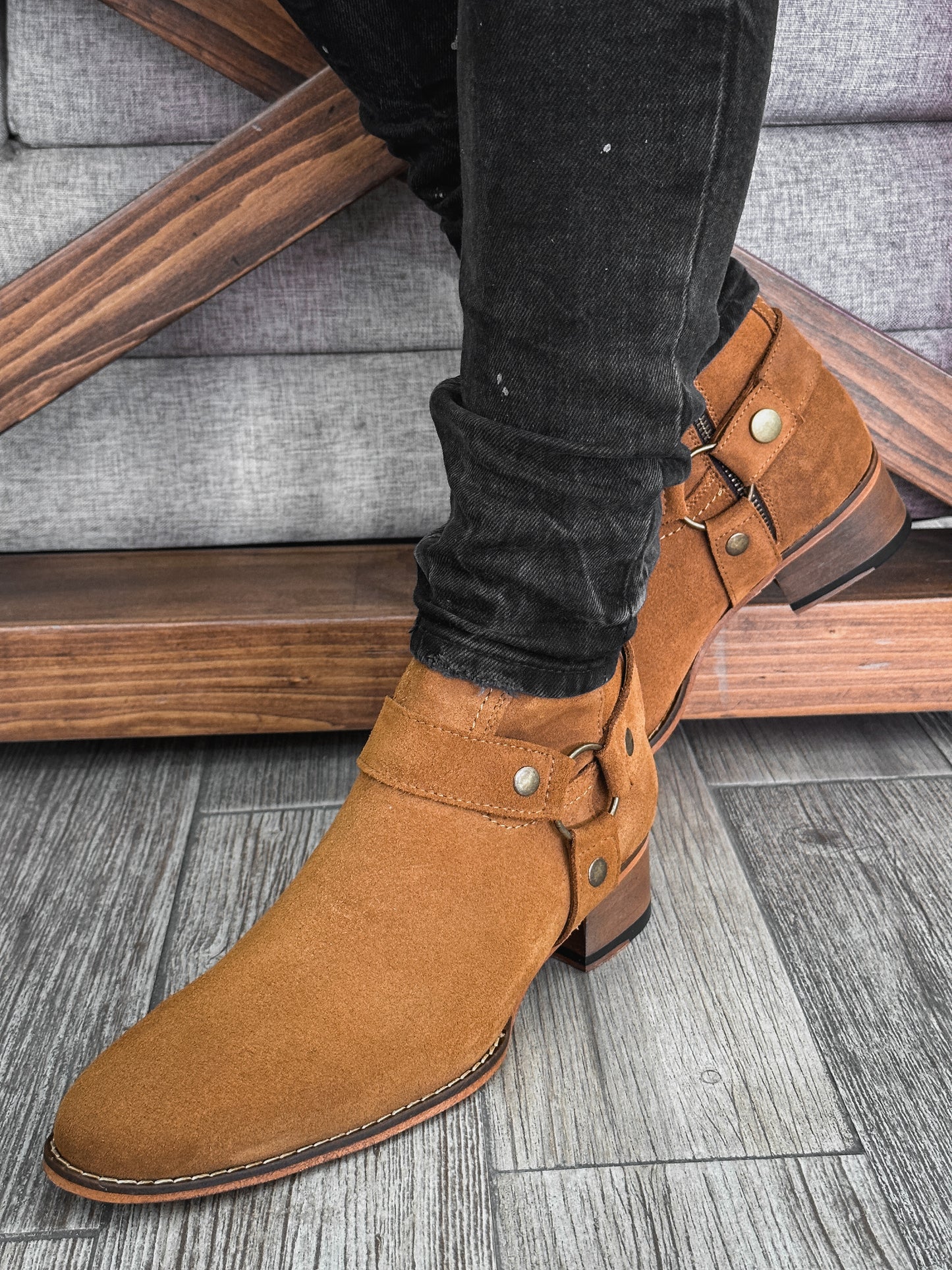 Bottes à chaîne de cheville noire