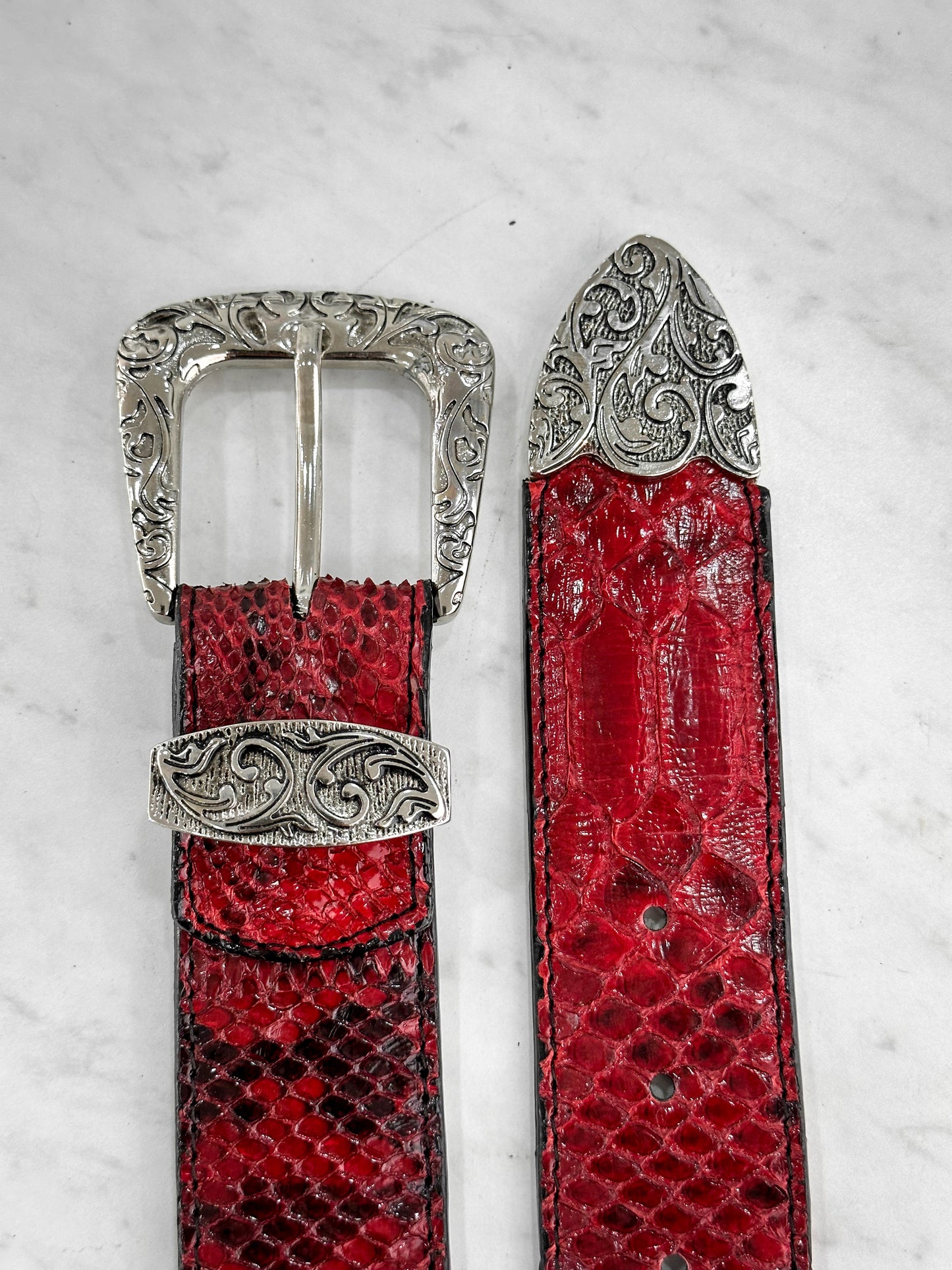 RED PYTHON WESTERN BELT