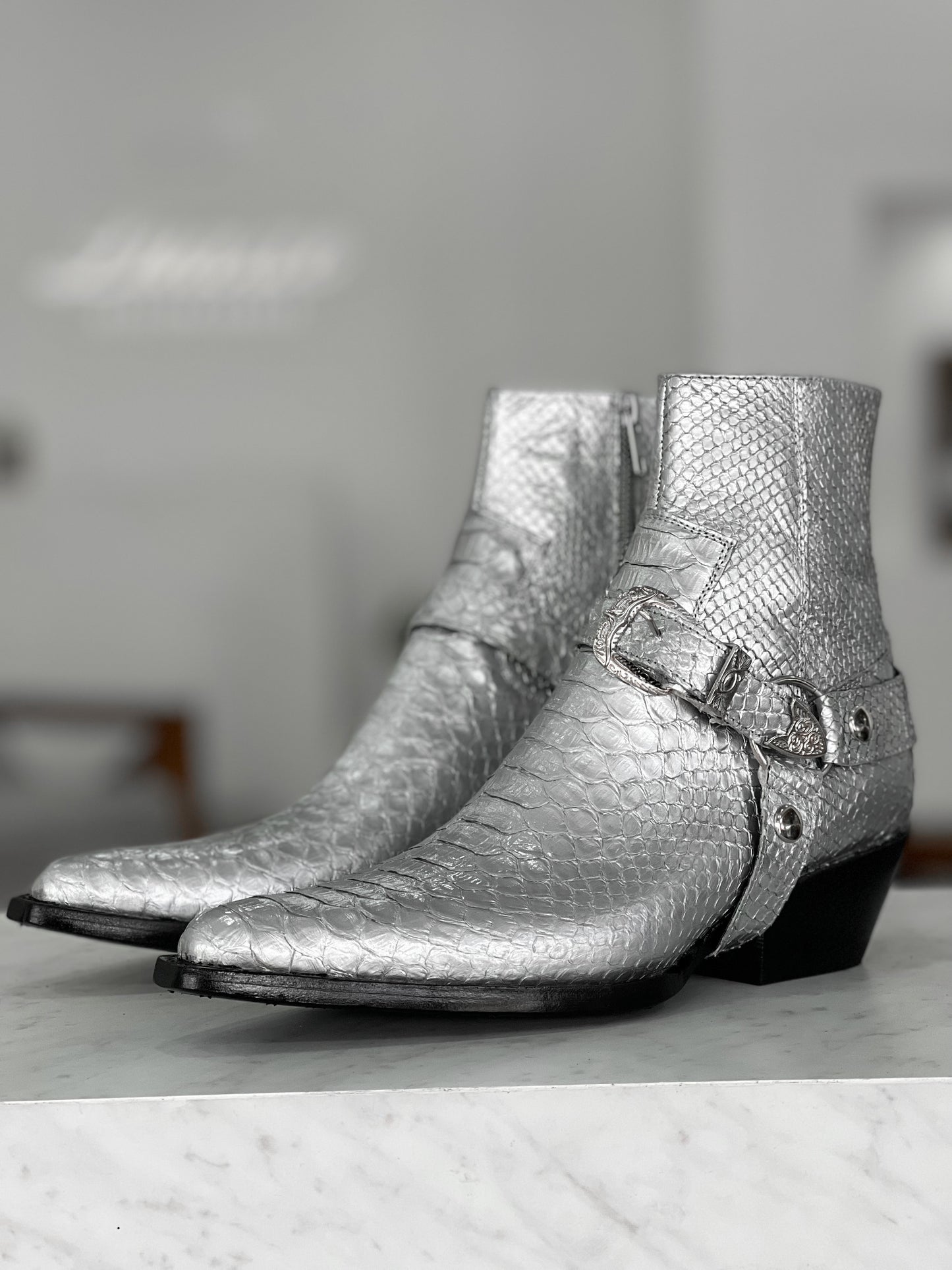 SILVER EXOTIC DENVER BOOTS