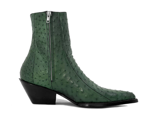 GREEN OSTRICH WARSAW BOOTS