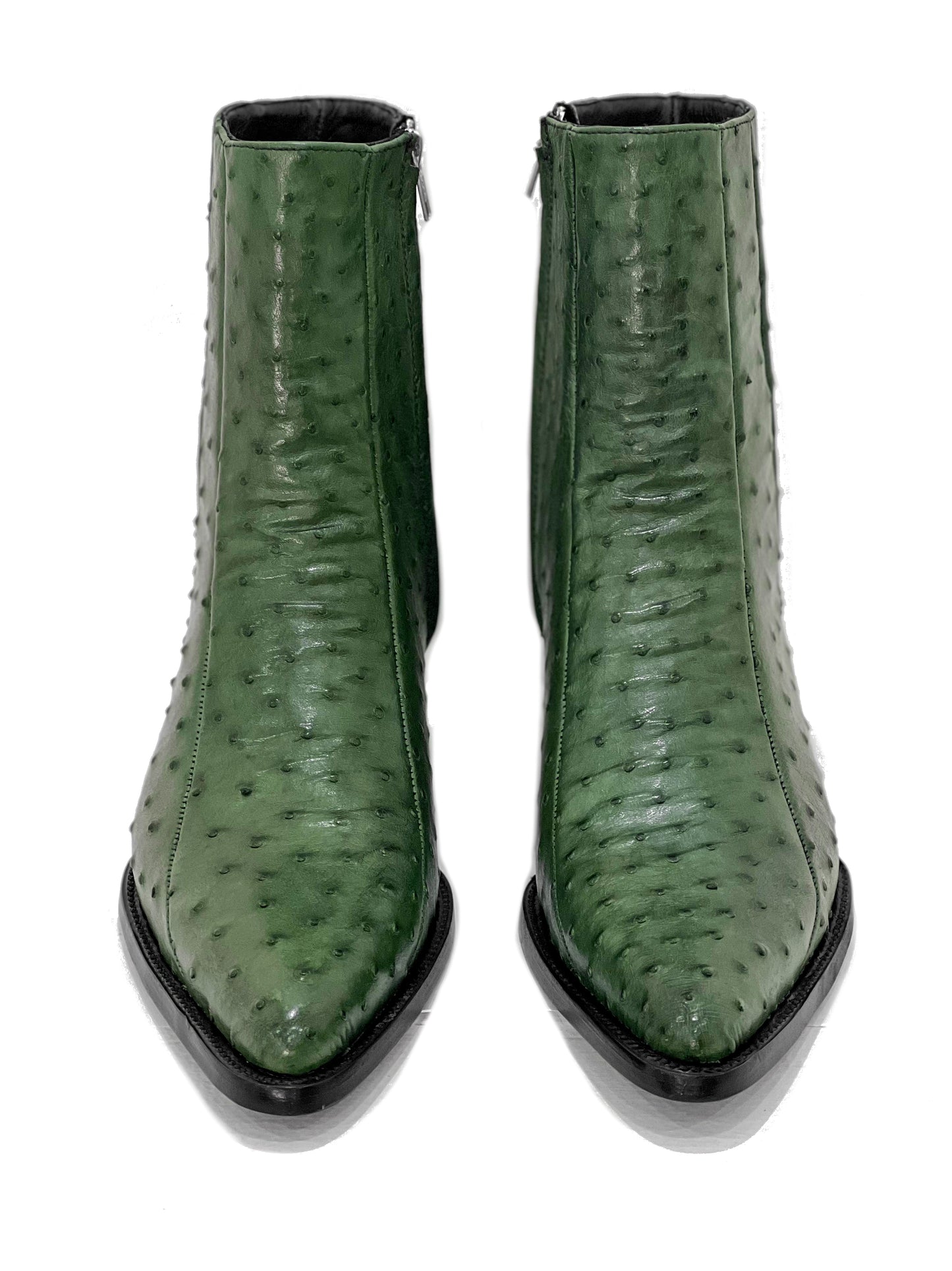 GREEN OSTRICH WARSAW BOOTS