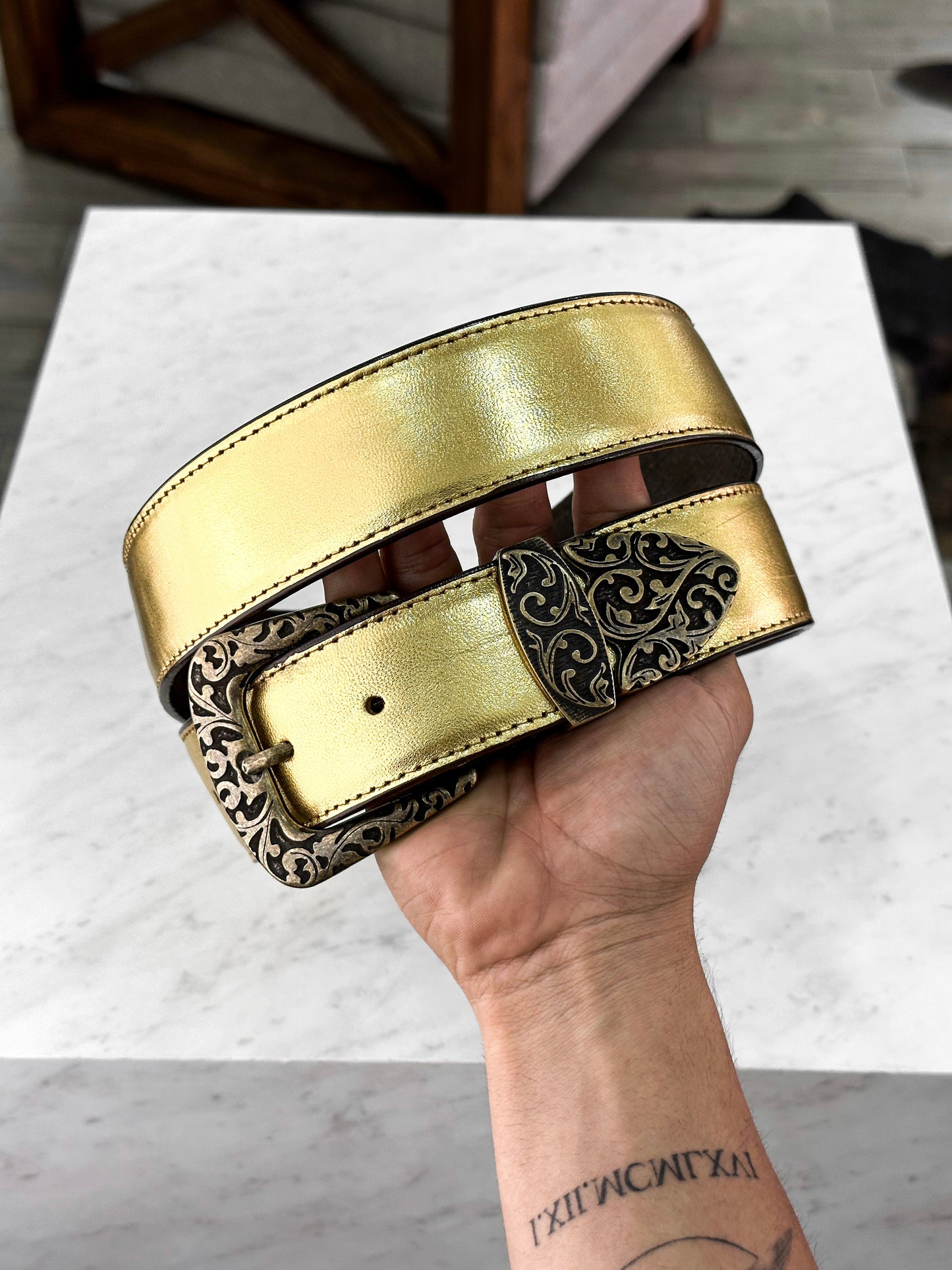 Ceinture lézard brune (LUXXE-PS)