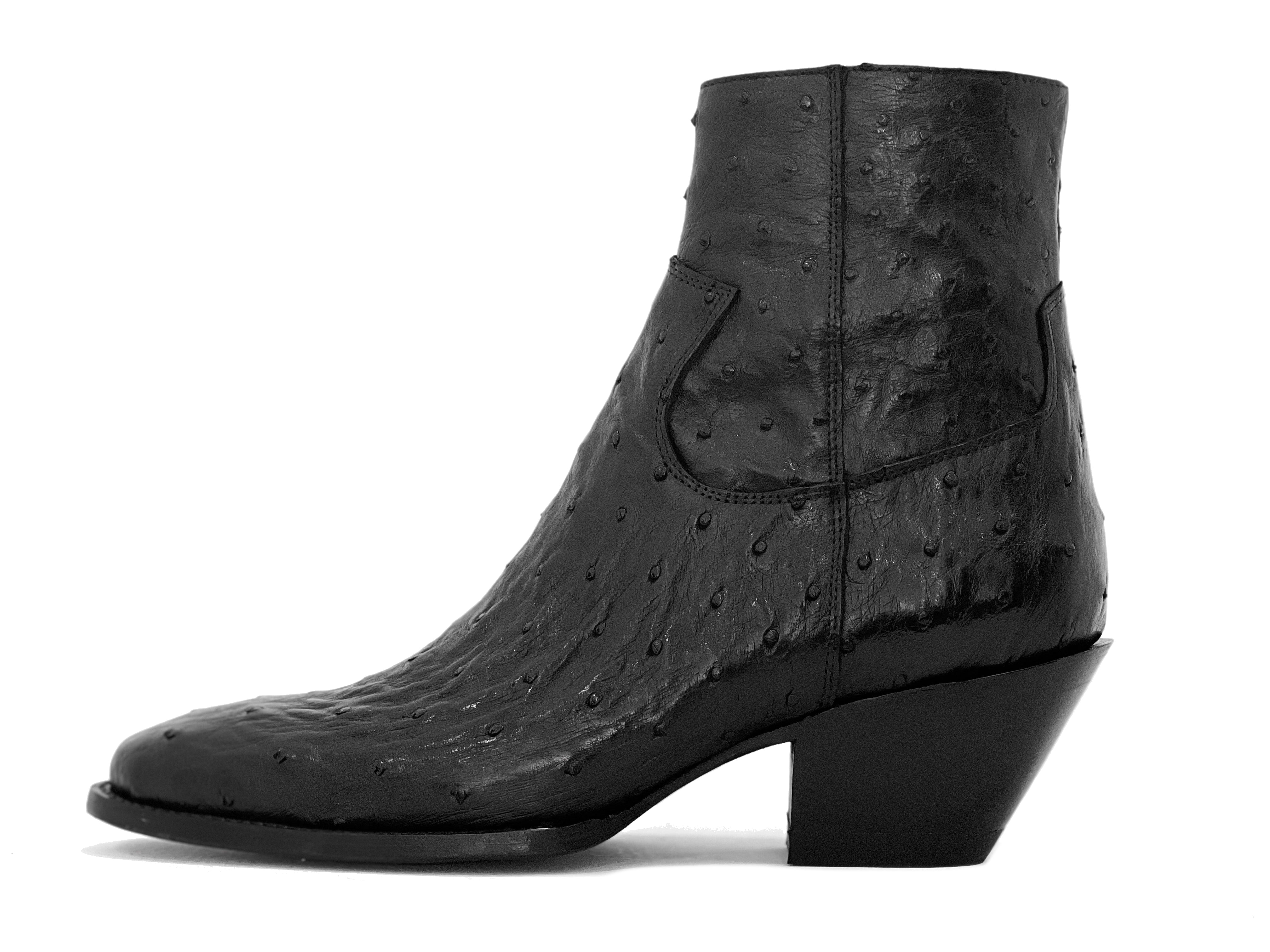 BLACK OSTRICH BOOTS LuxxeMx