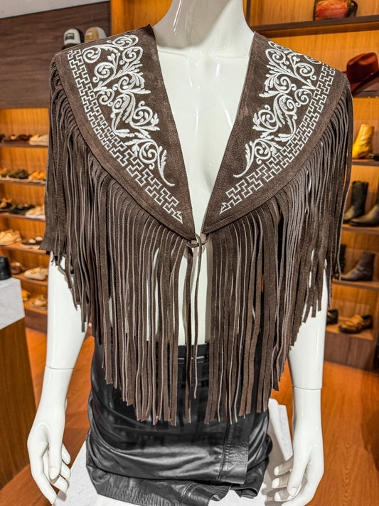 PONCHO BORDADOS CAFÉ