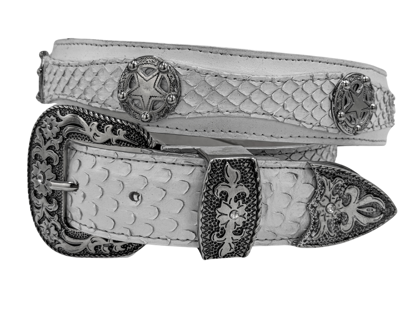 WHITE PYTHON BELT