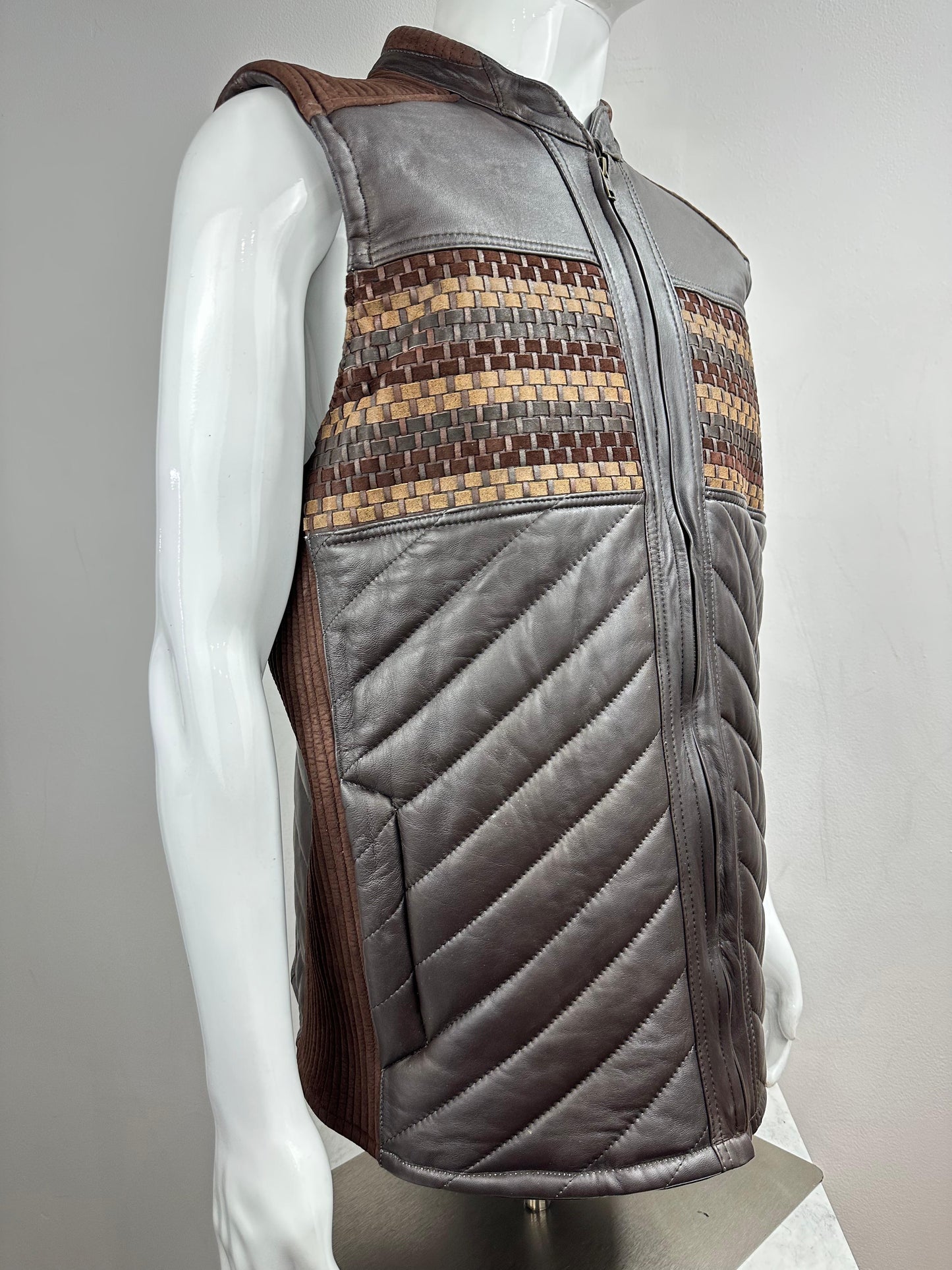 BROWN LEATHER VEST