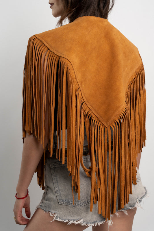 PONCHO ANTE BORDADOS CHESTNUT