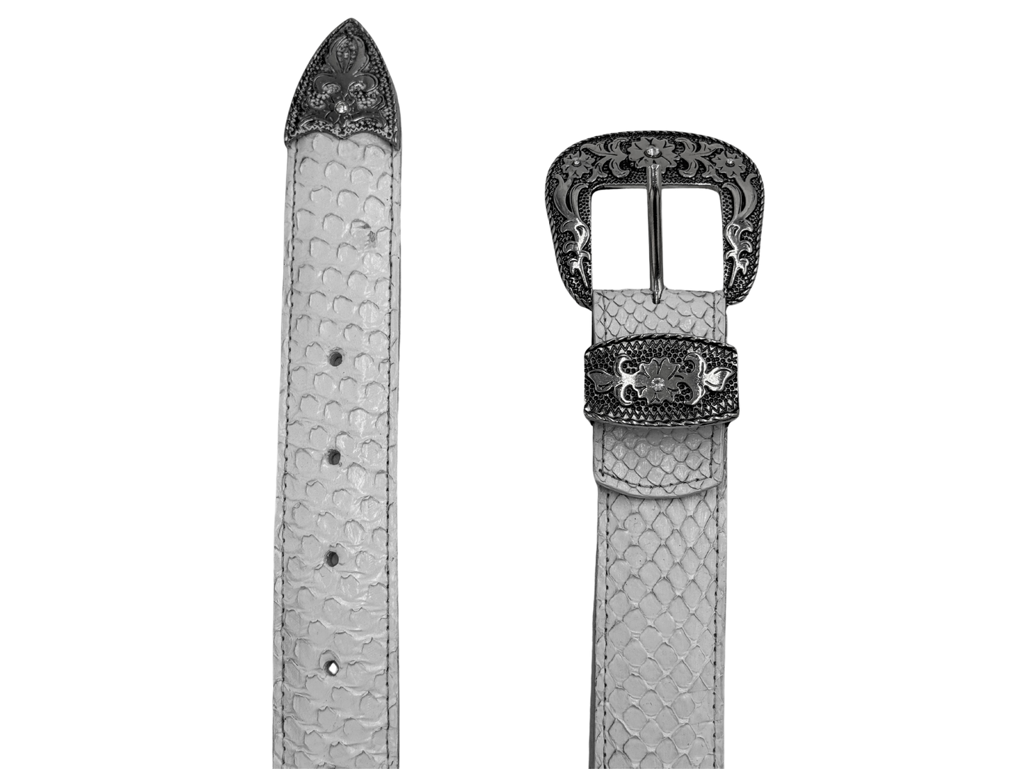 WHITE PYTHON BELT