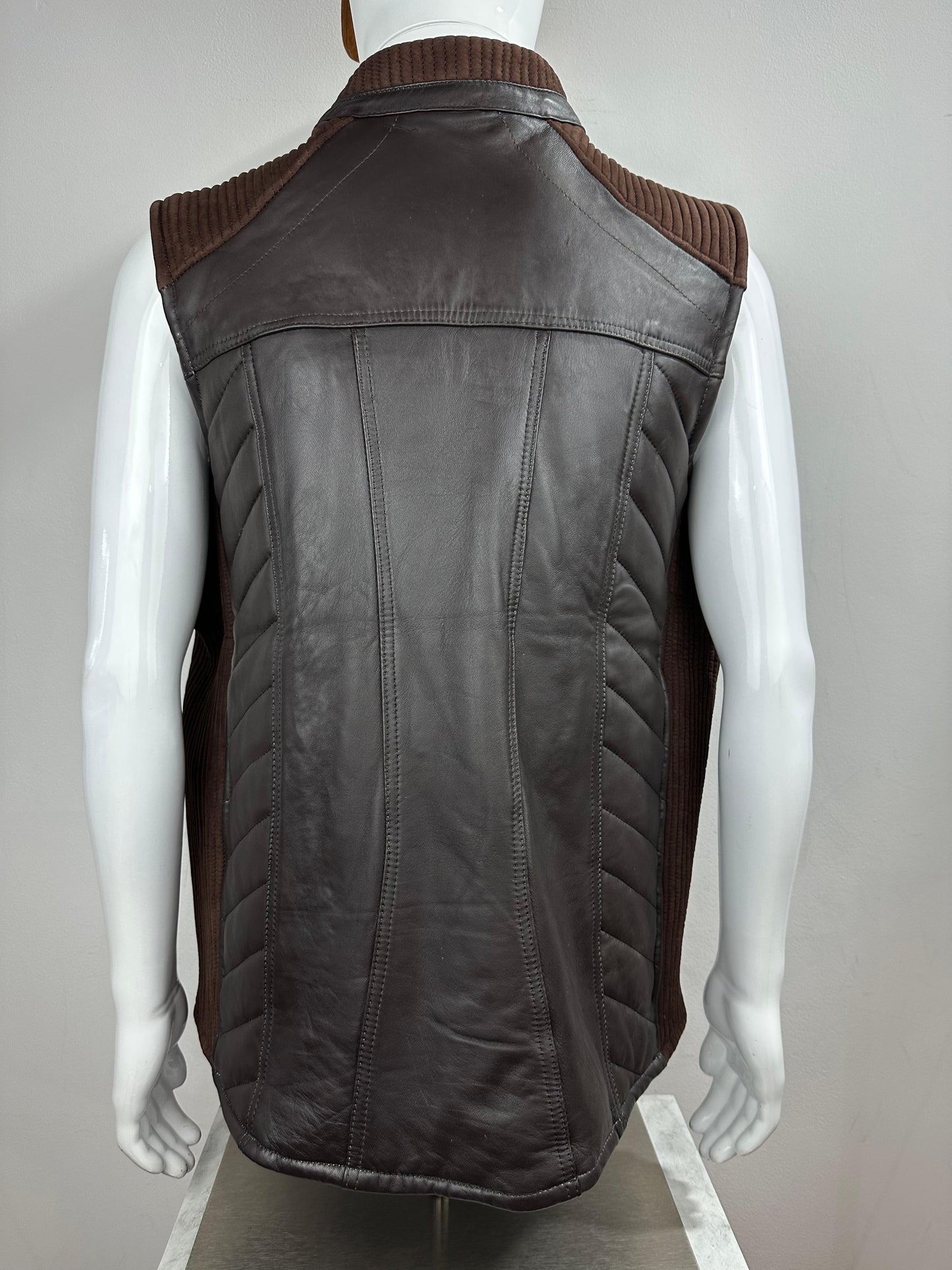 BROWN LEATHER VEST