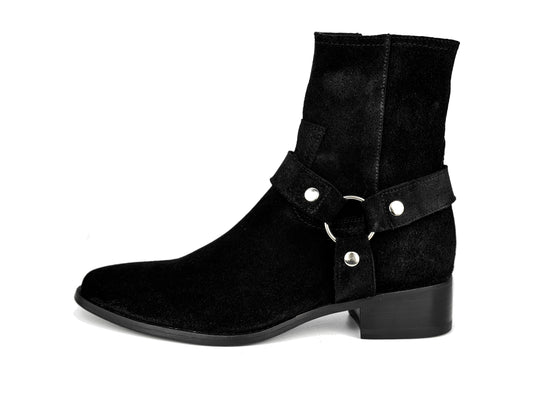BLACK SUEDE ANKLE BOOTS