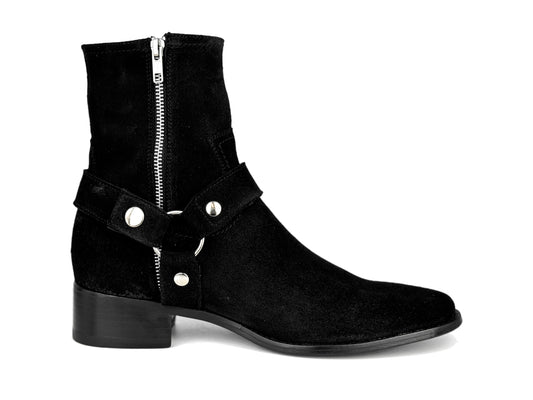 BLACK SUEDE ANKLE BOOTS