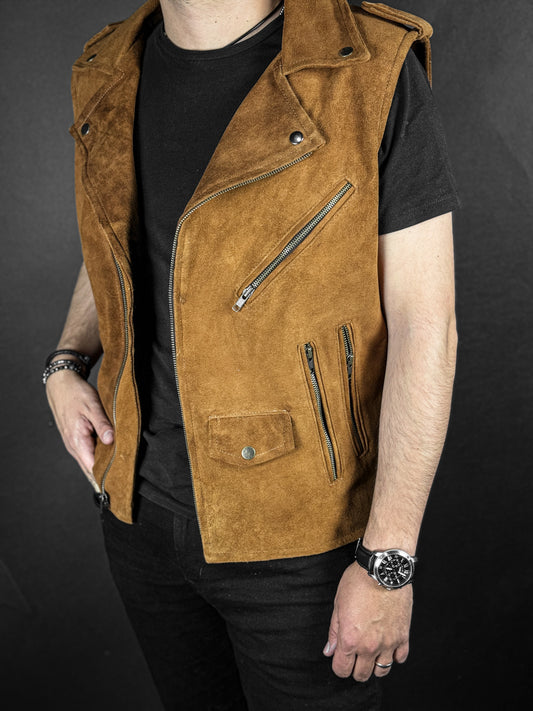 BROWN LEATHER VEST