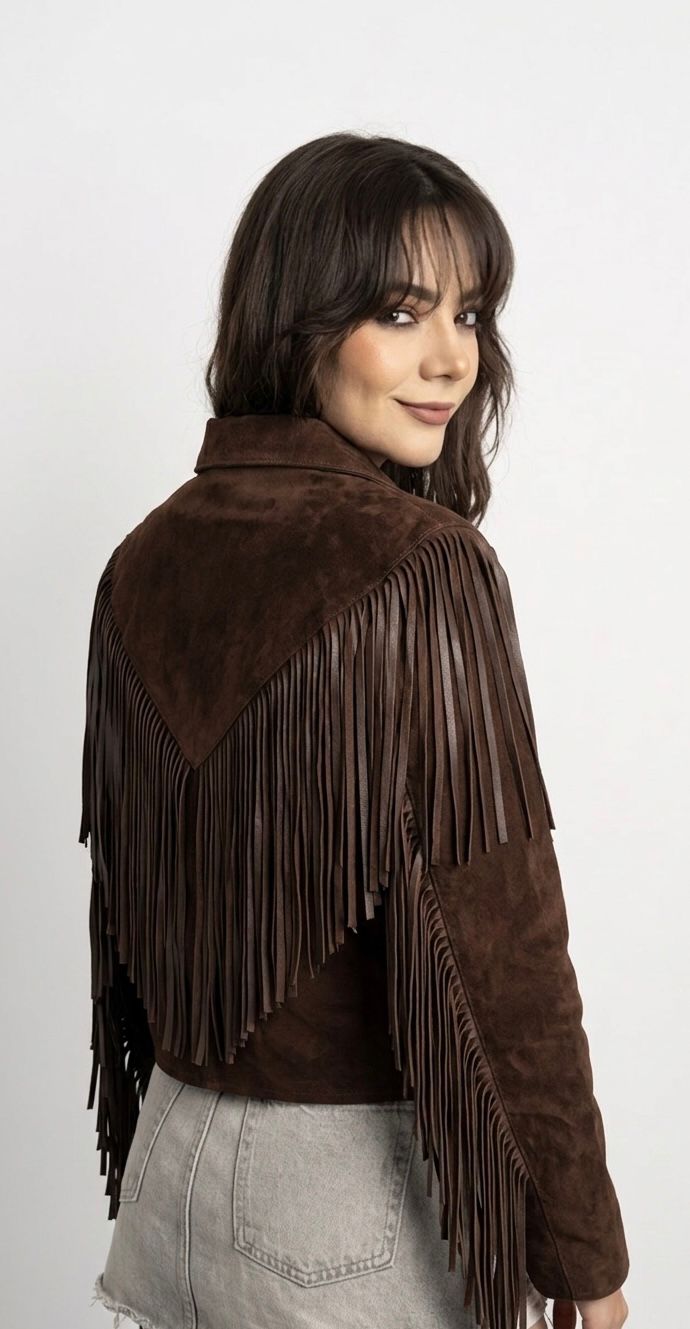BROWN FRINGED JACKET