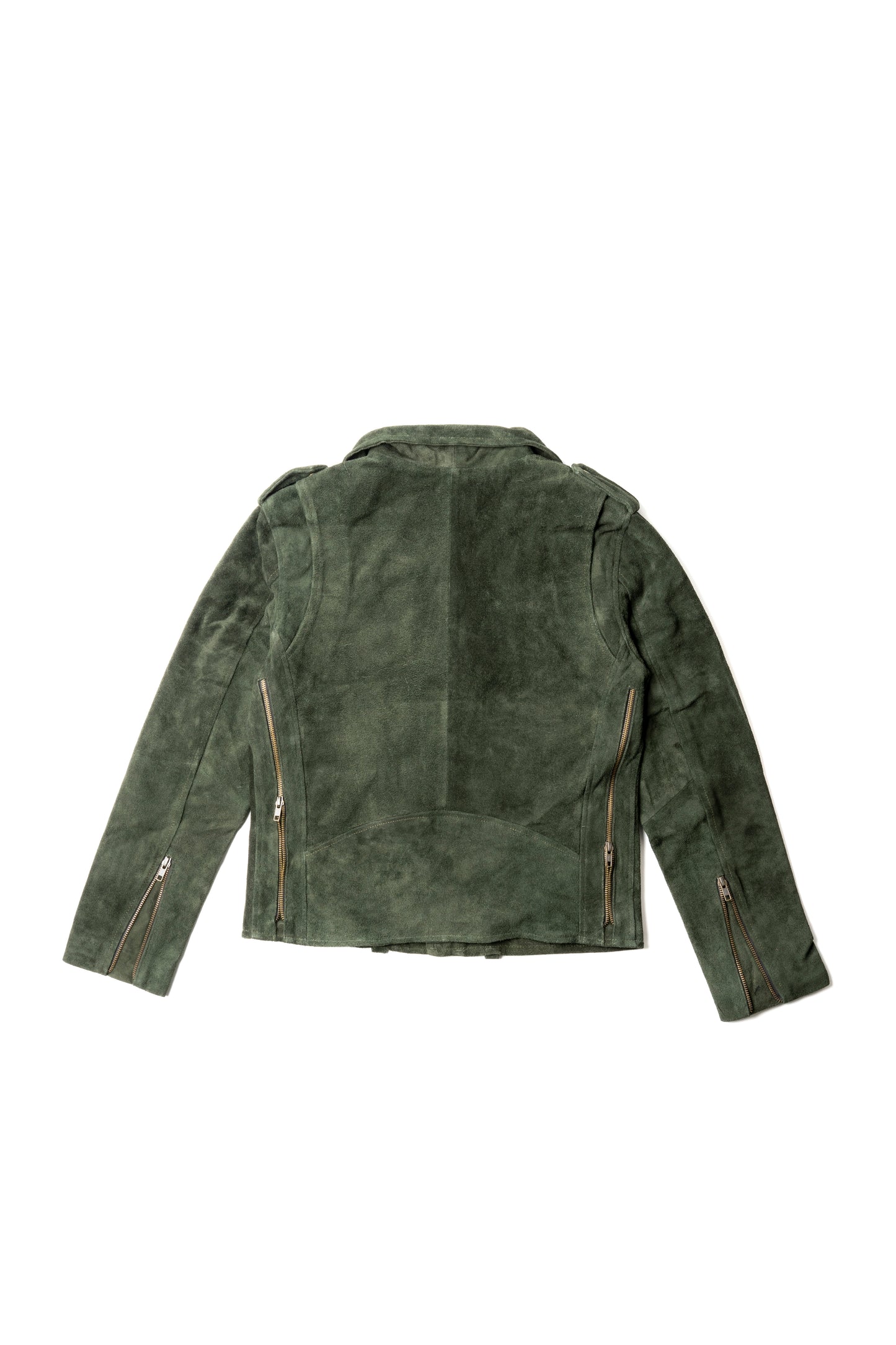 GREEN SUEDE BIKER