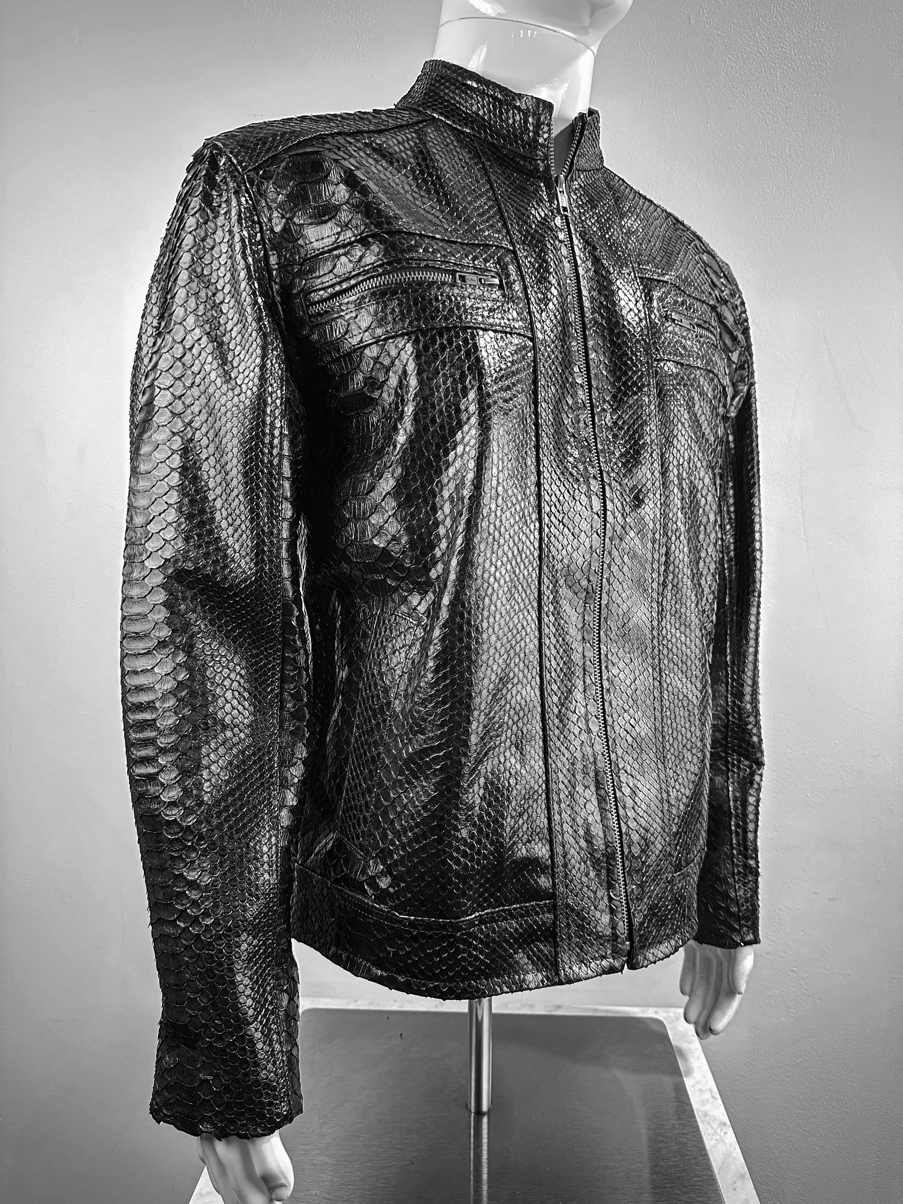 BLACK PYTHON JACKET – LuxxeMx
