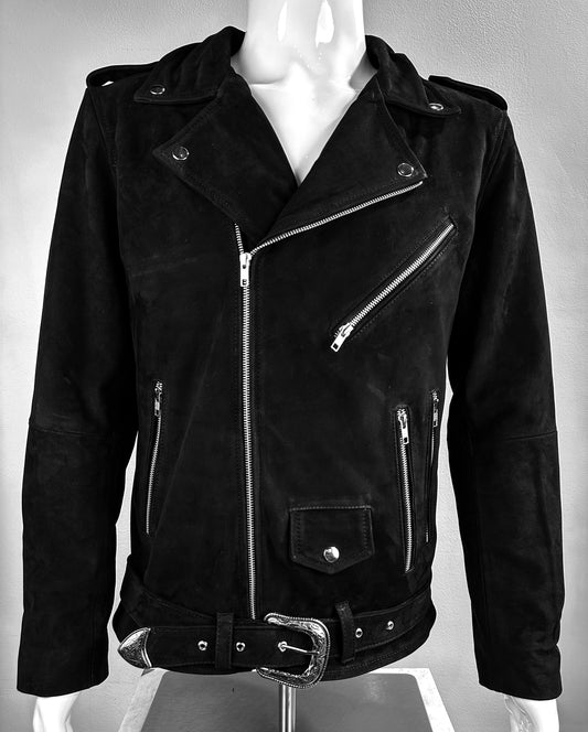 BLACK SUEDE BIKER