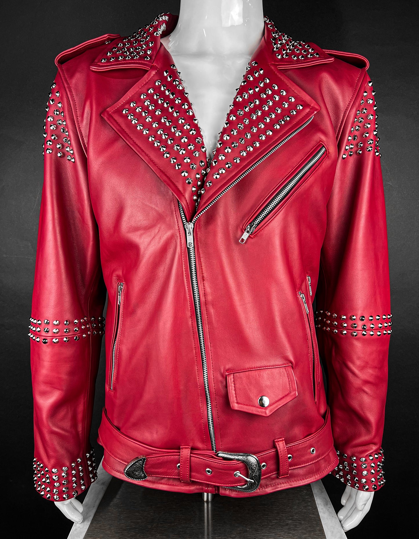 RED SPIKES BIKER