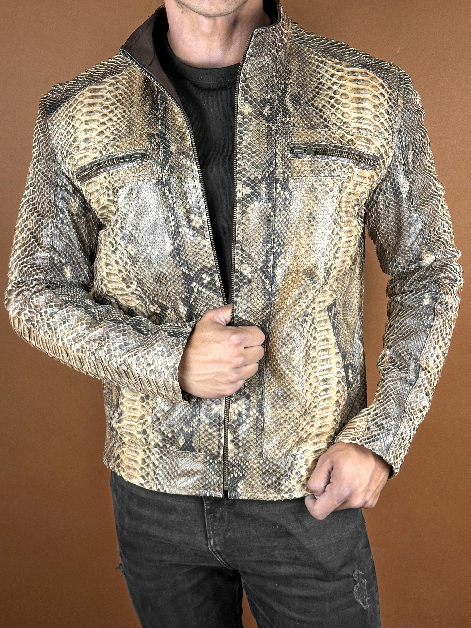BROWN PYTHON JACKET - Main Image