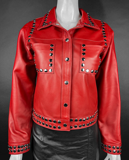 RED STUDDED JACKET