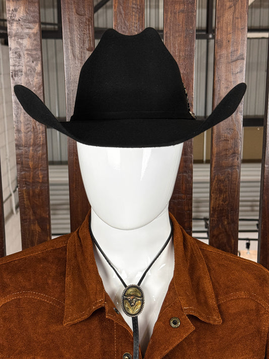 BLACK WESTERN HAT (FEATHER)