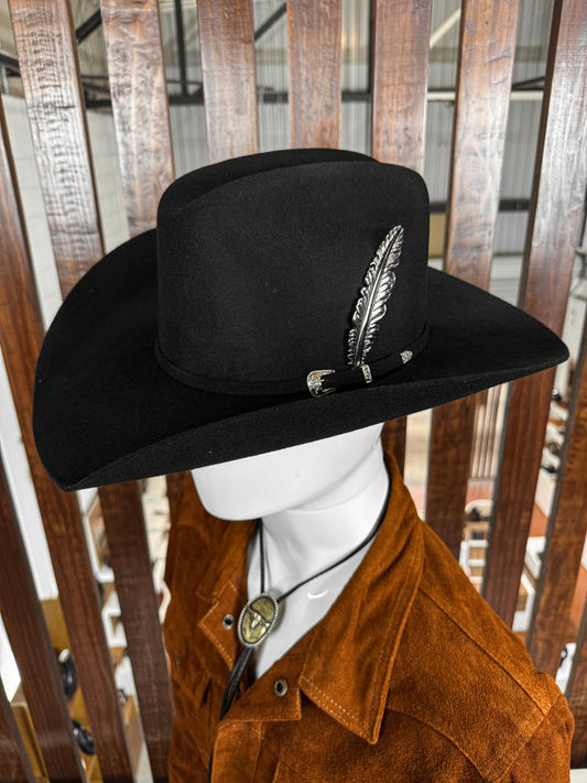 BLACK WESTERN HAT (FEATHER)