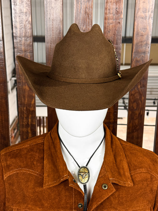 BROWN WESTERN HAT (FEATHER)