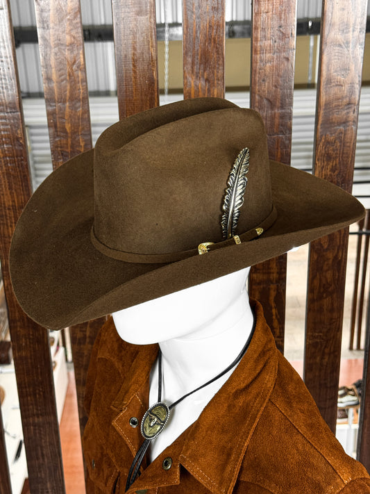 BROWN WESTERN HAT (FEATHER)