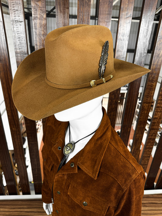 ORANGE WESTERN HAT (FEATHER)