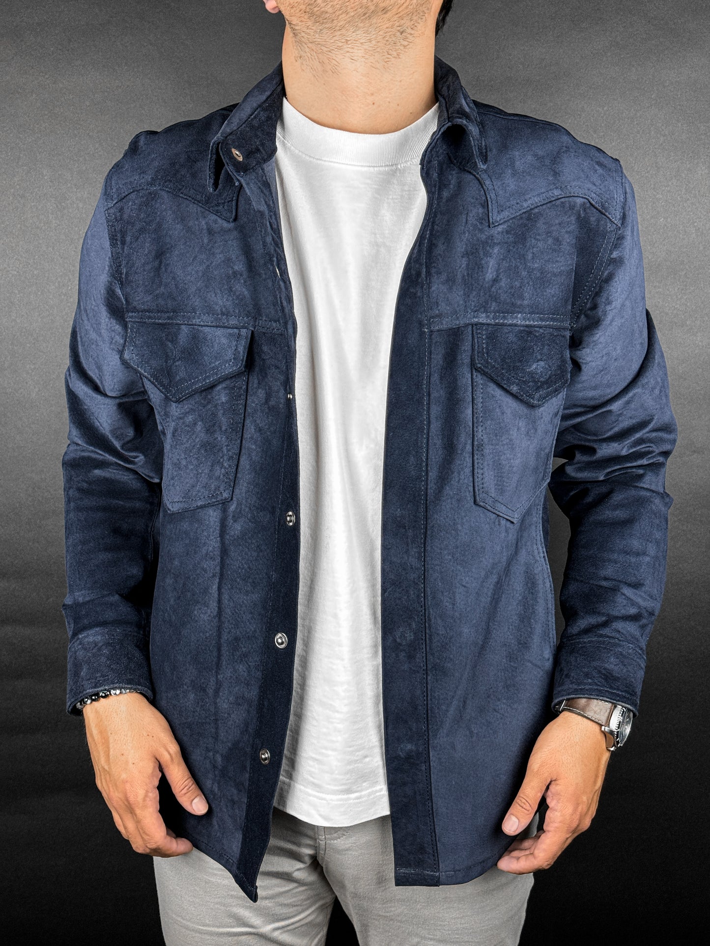 BLUE SUEDE  OVERSHIRT