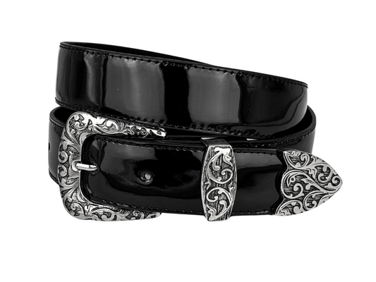 BLACK PATENT BELT