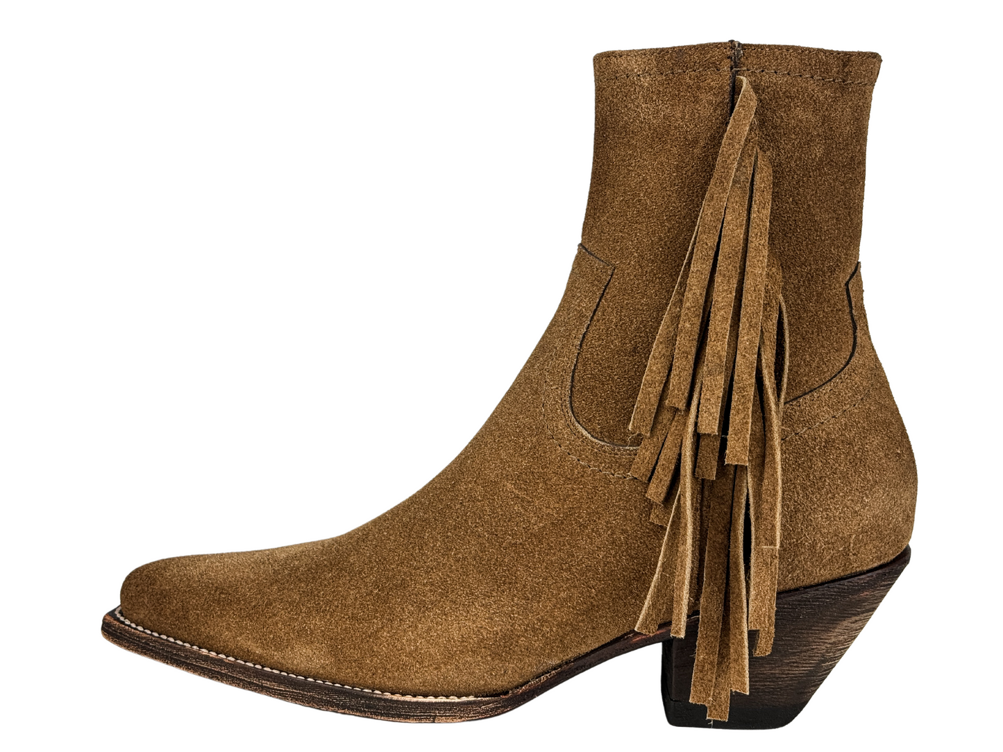 BROWN SUEDE FRINGED